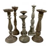 6 Candle Prickets 12" - 16" Tall