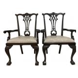 Pair Alden Home Chippendale Arm Chairs