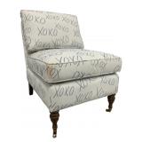 Klaussner Accent Armless Chair on Casters