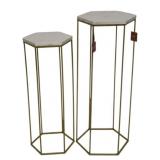 Three Hands Set of Hexagonal Plant Stands