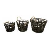 3 Three Hands Water Hyacinth Baskets
