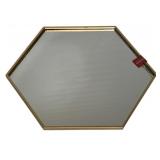 Three Hands Gold Trim Wall Mirror - 27.5 x 27.5