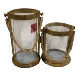 2 Three Hands Lantern Candleholders