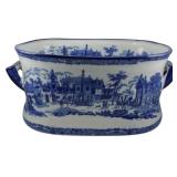 Large Blue & White Transferware Planter