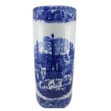 Large Blue and White Umbrella Vase 17"x8"