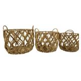 3 Three Hands Water Hyacinth Baskets