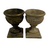 Pair Decorative Urns 9"x7"