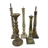 5 Candle Prickets 11.5" - 16" Tall