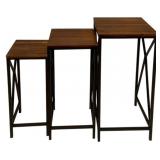 3 Three Hands Metal/Wood Nesting Tables