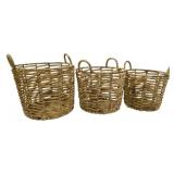 3 Three Hands Water Hyacinth Baskets