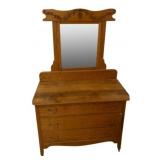 Antique Oak 3-drawer Dresser w/ Mirror
