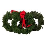 3 Faux Wreaths w/ Ribbons - 24" round