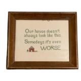 Framed Needlepoint Art - 10.25 x 12.5
