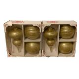 2 Boxes of Gold Colored Jumbo Ornaments