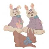 3 Wood Easter Decorations - 38" tall