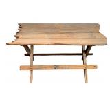 Wooden Trestle Table - 18.5 x 35 x 17