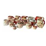 16 Assorted Santa Mugs - 3.5" Tall