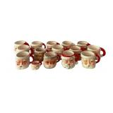 15 Assorted Santa Mugs - 3" Tall