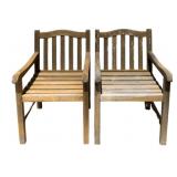 2 Wooden Armchairs - 34 x 22 x 23