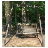 Wood Bench Swing w/ Metal Frame
