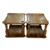 Pair of Wood End Tables - 21.5 x 28 x 22