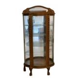 Vtg Curved Glass Curio w/ barley twist columns