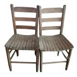 2 Primitive Chairs - 35 x 17.5 x 15