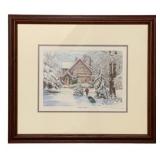 Framed Print "Winter Bliss" Signed - 16 x 13.75