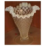 Vintage Fenton French Opalescent Hobnail Vase