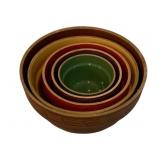 Set of 5 Stoneware Mixing Bowls