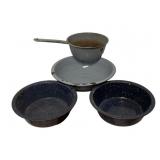 4 Enamelware Pots