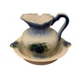 Vintage Ceramic Pitcher w/ Basin - 11 x 12.5 x 11