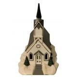 Lighted Ceramic Church - 16.5 x 13 x 11