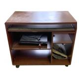 Rolling Cabinet w/ Keyboard Tray with contents
