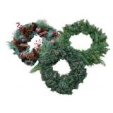 3 Artificial Wreaths - 24" round