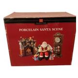 Porcelain Santa Scene in box