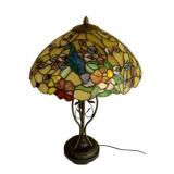 Stained Glass Lamp - as is damaged - 26" tall