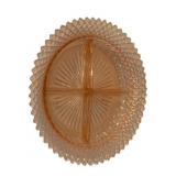 Pink Depression Glass Divided Dish - 8.75" round