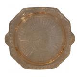 Pink Depression Glass Platter - 10 x 11.25