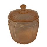 Pink Depression Glass Biscuit Jar w/ lid