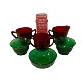 Assorted Colored Glass Items