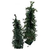 3 Artificial Christmas Trees - 2 w/ string lights