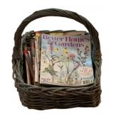 Basket w/ Magazines - 14.5 x 13.5 x 13.5
