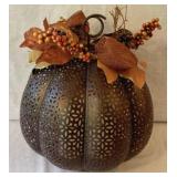 Metal Pumpkin Decoration - 15 x 13 x 14