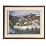 Framed "Feeding Time" Print by W. Mangum
