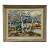 Framed Watercolor Signed 32.5"x28"