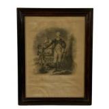 Vintage Framed Print of George Washington