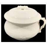 Ironstone Covered Chamber Pot - 12 x 9