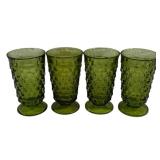 4 Olive Green Whitehall Tumblers 6'