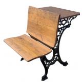 Antique Cast Iron Base School Desk
